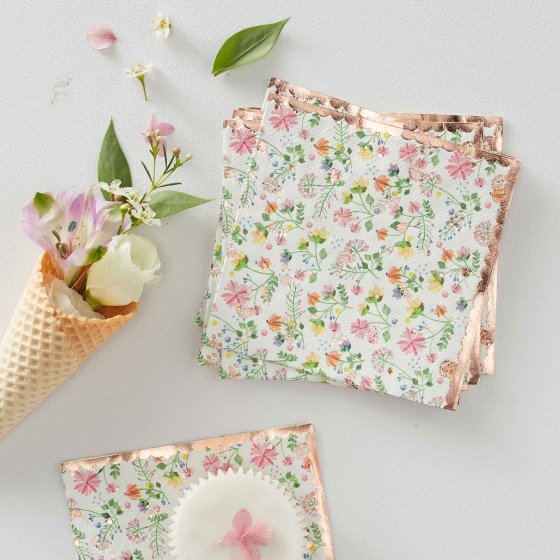 ditsy floral flower paper party napkins garden tea party decorations baby shower birthday bridal shower hens party