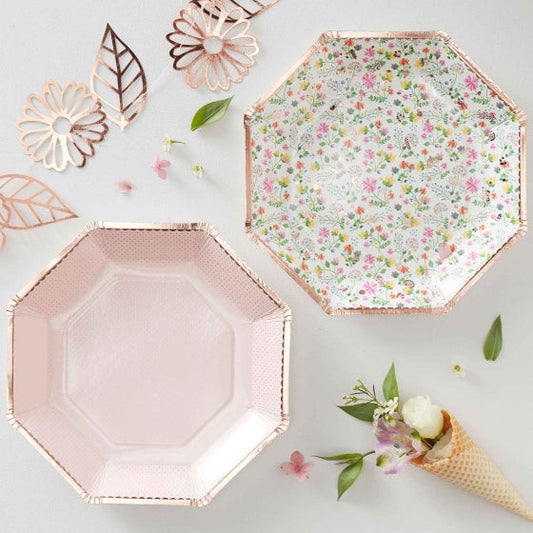 ditsy floral paper party plates birthday tea party garden party theme hens party baby shower bridal shower bachelorette decorations