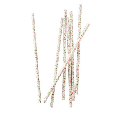 ditsy floral flower paper party straws garden party princess tea party theme