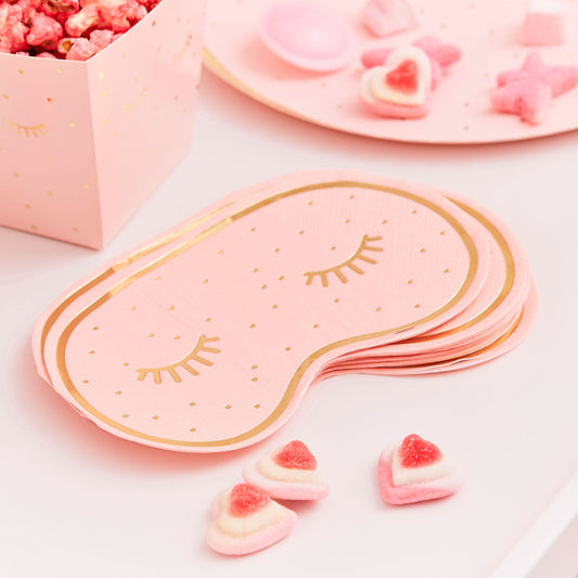 Pamper Party Eye Mask Pink & Gold Paper Napkin Serviettes