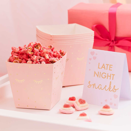 Pamper Party Pink & Gold Eyelashes Late Night Snack Party