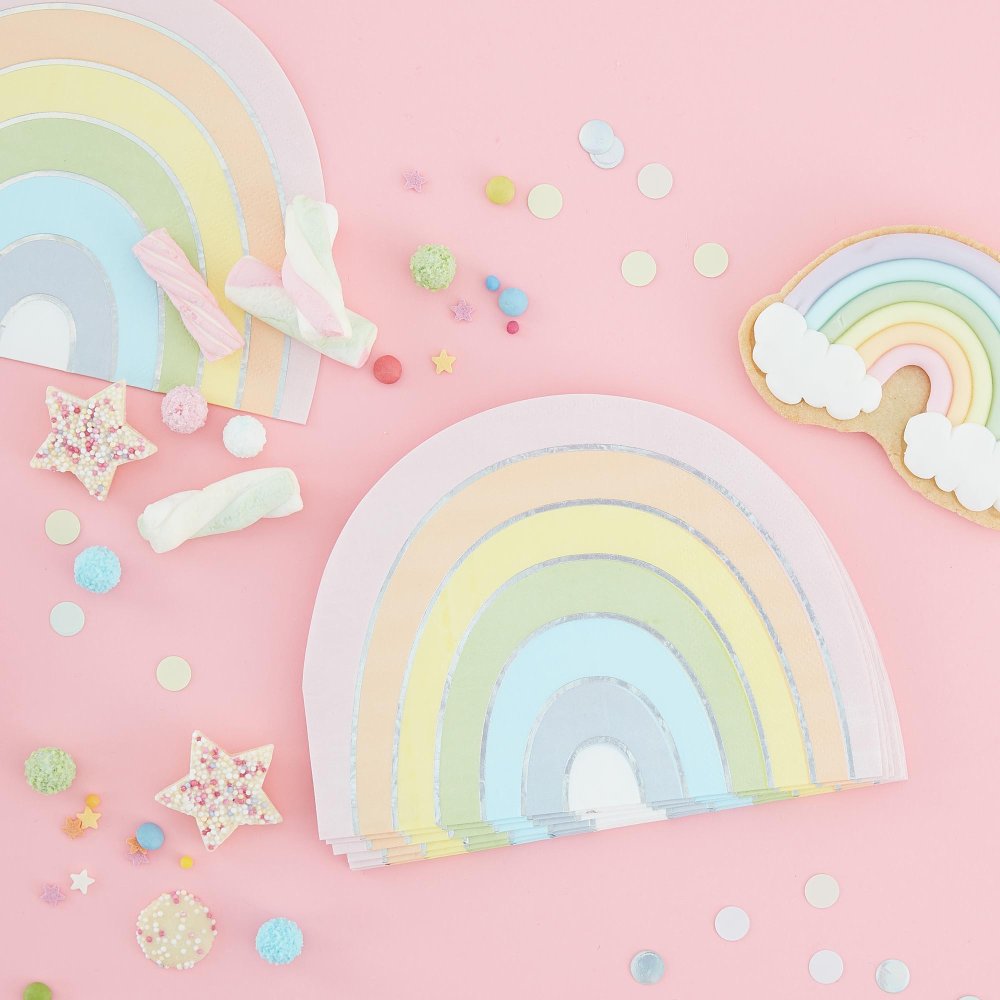 Pastel Rainbow Arch Paper Party Napkins Serviettes