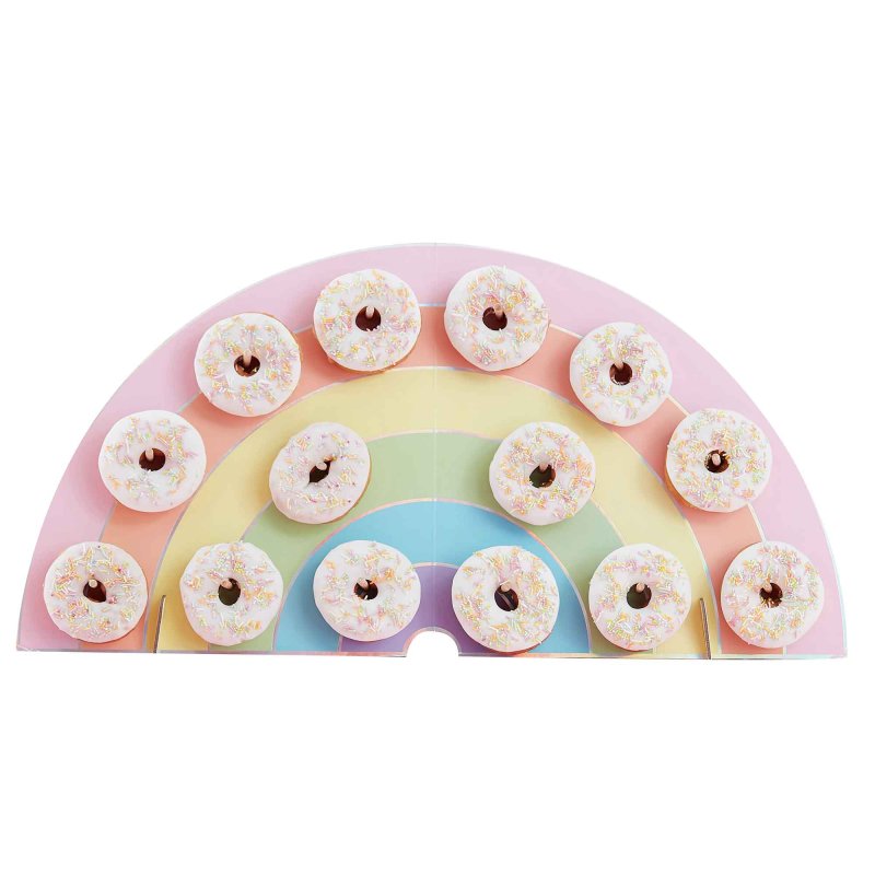 Pastel Rainbow Doughnut Arch Wall Party Stand