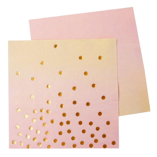 Peach, Pink & Gold Napkins Serviettes