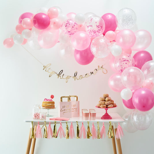 Pink & White DIY Balloon Garland Arch Party Kit