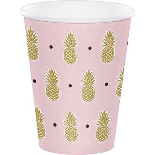 Pink Pineapple Paper Party Cup Pack 8