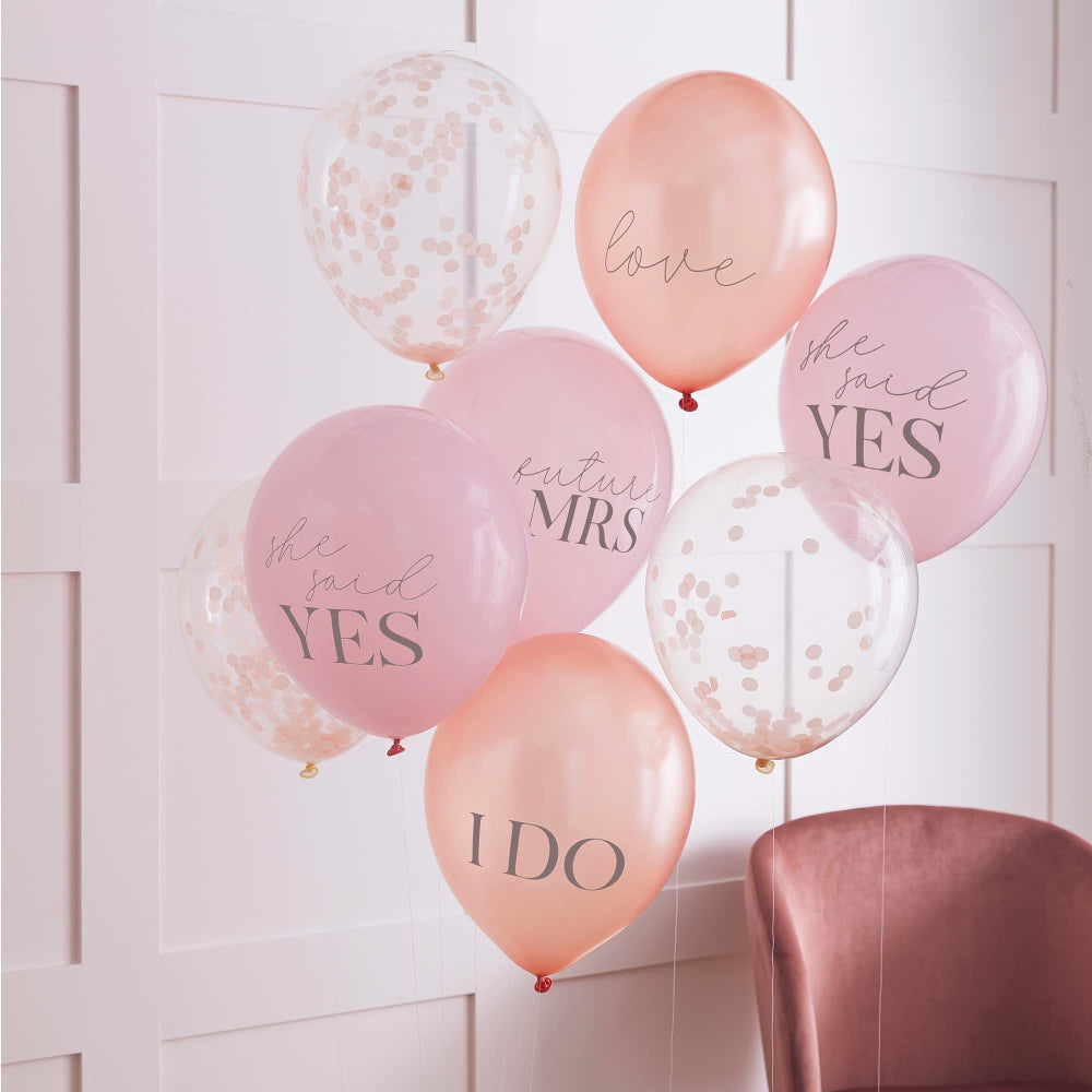 Pink Rose Gold Team Bride Bridal Shower Hens Party Balloons