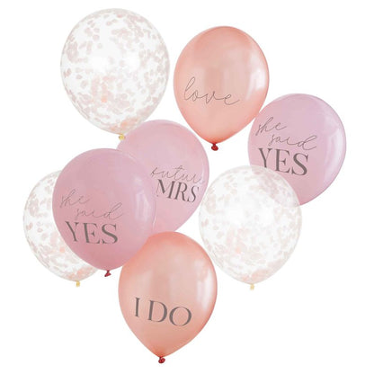 Pink Rose Gold Team Bride Bridal Shower Hens Party Balloons