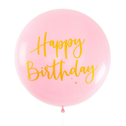 Pink & Gold Jumbo Happy Birthday Party Balloon 90cm