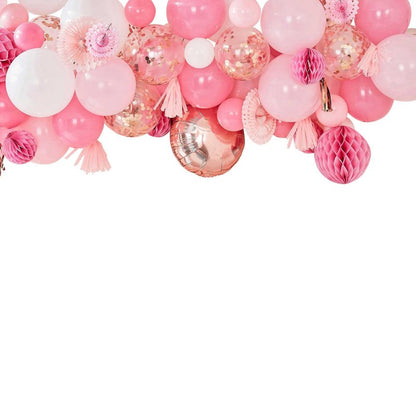 Pink & Rose Gold Party Balloon Fan Garland Arch Kit DIY