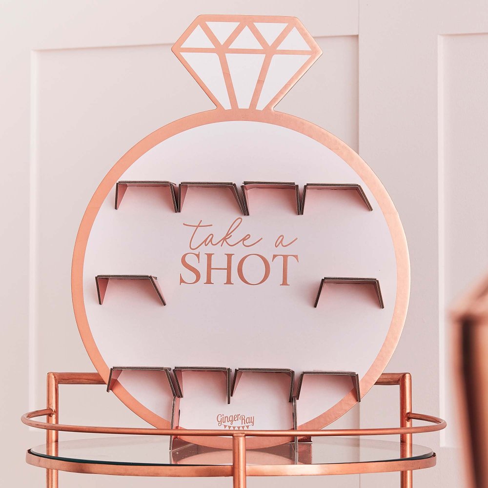 Rose Gold Engagement Ring Hens Party Shot Holder