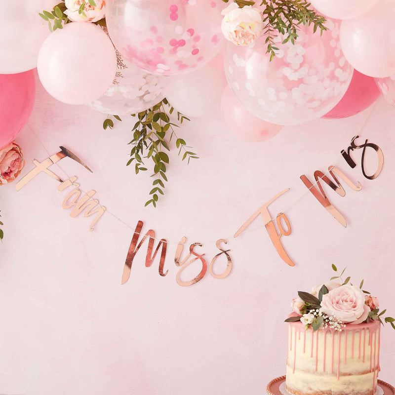 Rose Gold From Miss To Mrs Hens Party Bunting Banner