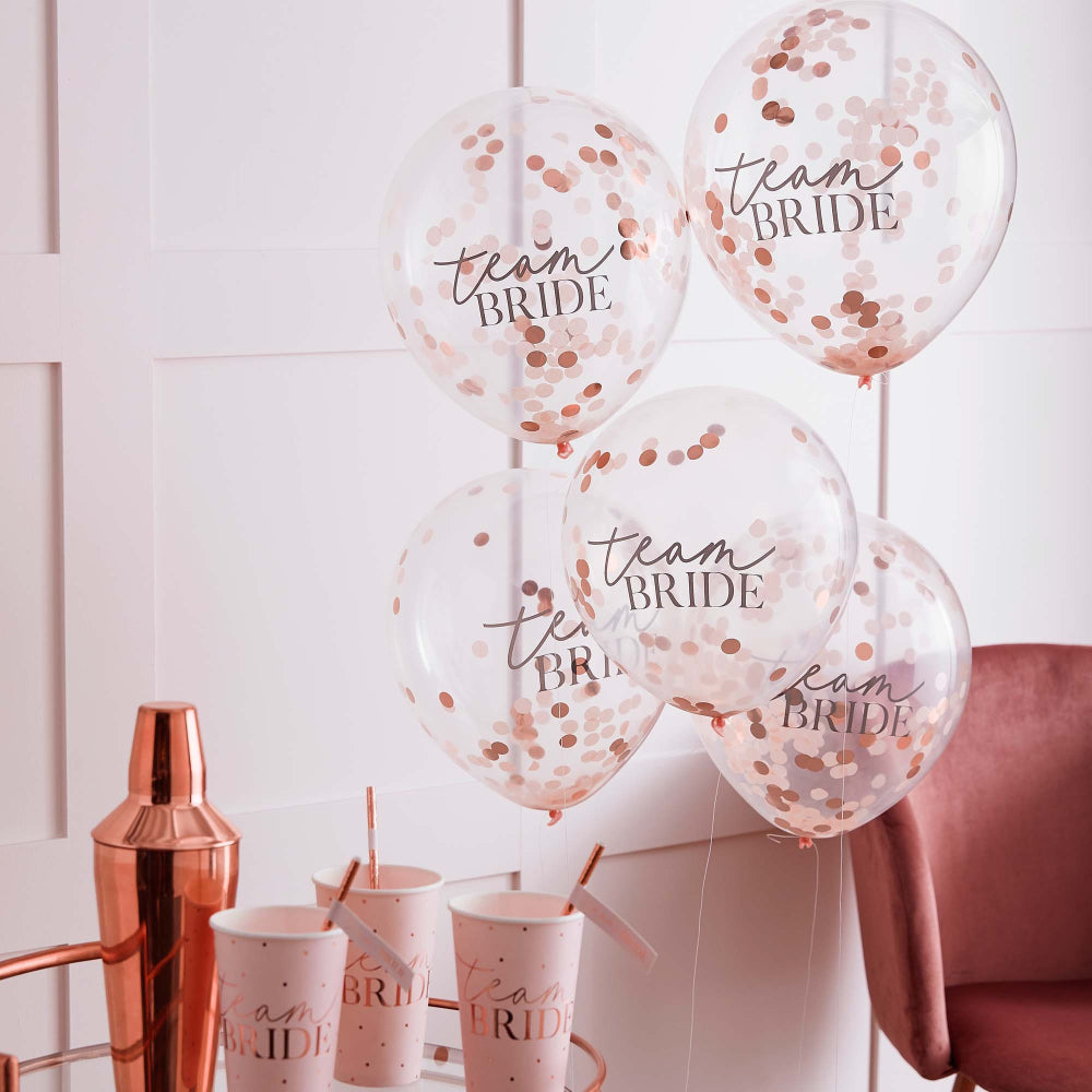 Rose Gold Team Bride Bridal Shower Hens Party Balloons