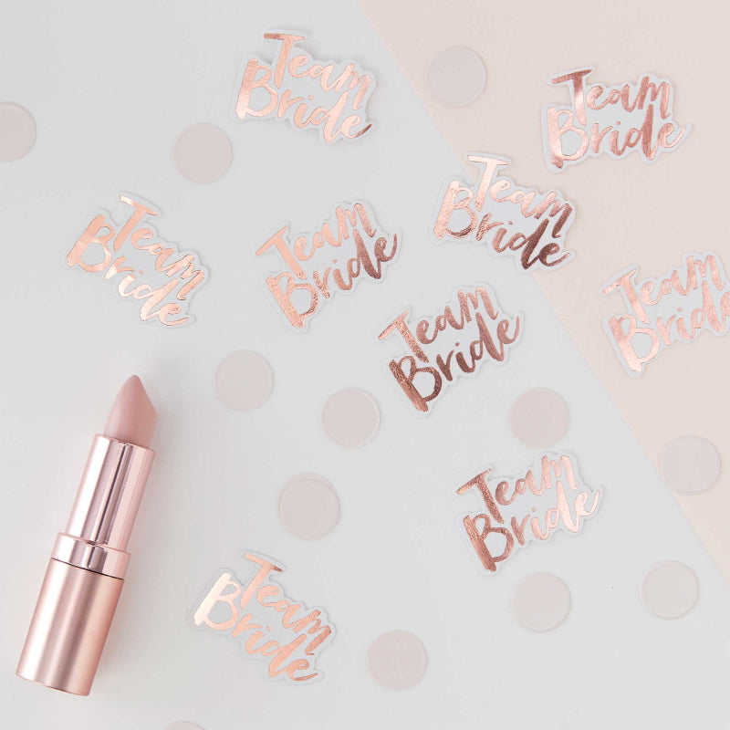 Team Bride Rose Gold Hens Party Bridal Shower Table Scatter Confetti