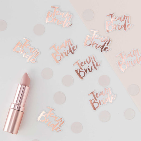 Team Bride Rose Gold Hens Party Bridal Shower Table Scatter Confetti