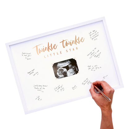 Twinkle Twinkle Little Star Baby Shower Memory Guest Book Frame