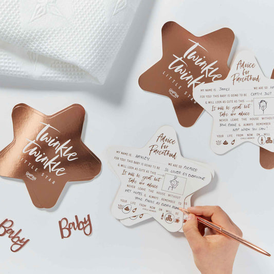 Twinkle Twinkle Little Star Advice for the Parents Cards Rose Gold