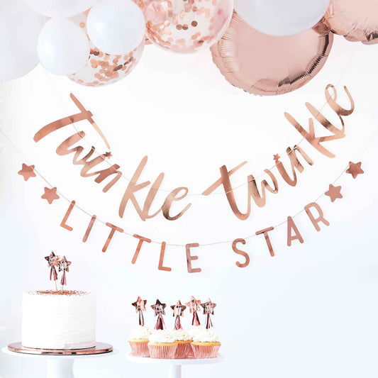 Twinkle Twinkle Little Star Baby Shower Gender Reveal Bunting Banner Decoration