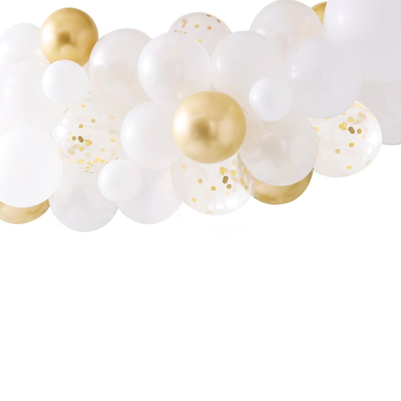 White & Gold DIY Balloon Garland Kit