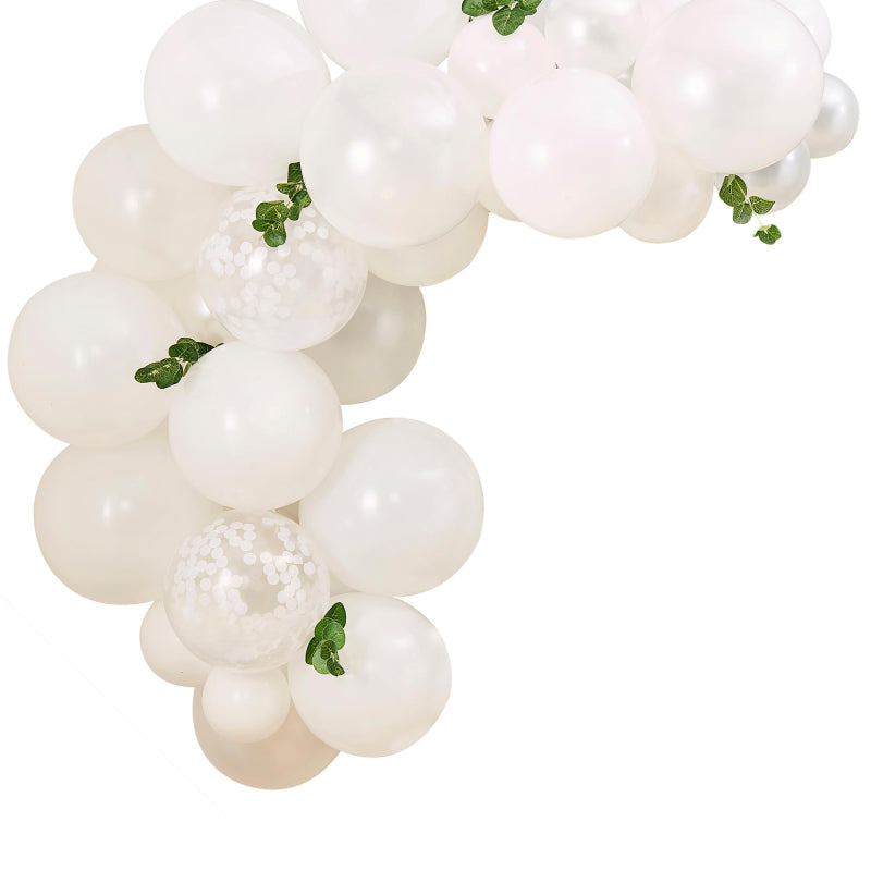 White & Greenery Mini DIY Balloon Garland