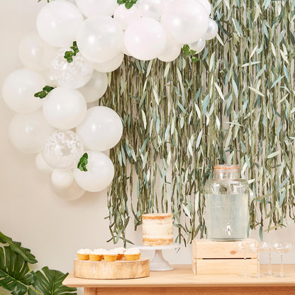 White & Greenery Mini DIY Balloon Garland