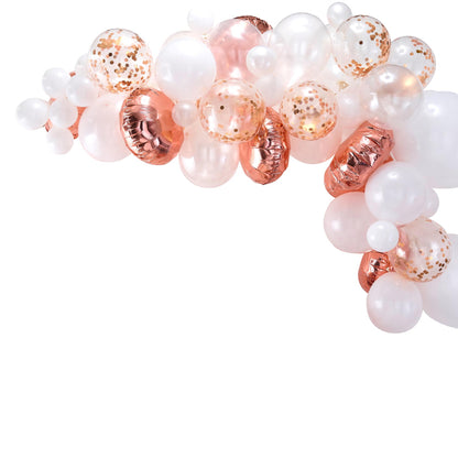 White & Rose Gold DIY Balloon Garland Arch Kit