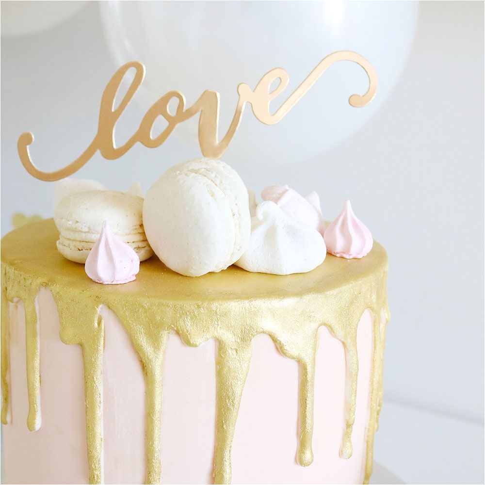 Gold Love Party Cake Topper