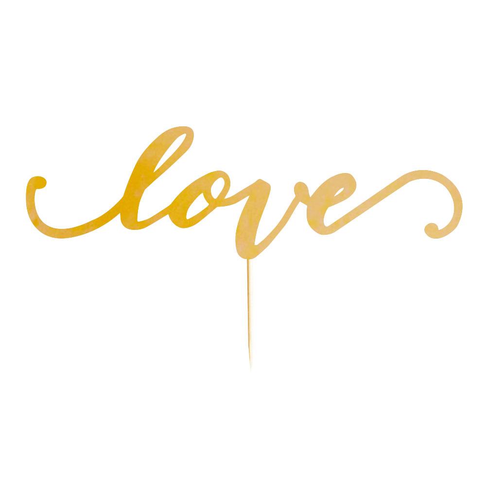 Gold Love Party Cake Topper