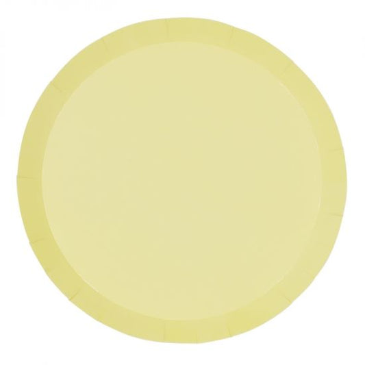 Pastel Yellow Paper Party Dinner Plate Pk 10