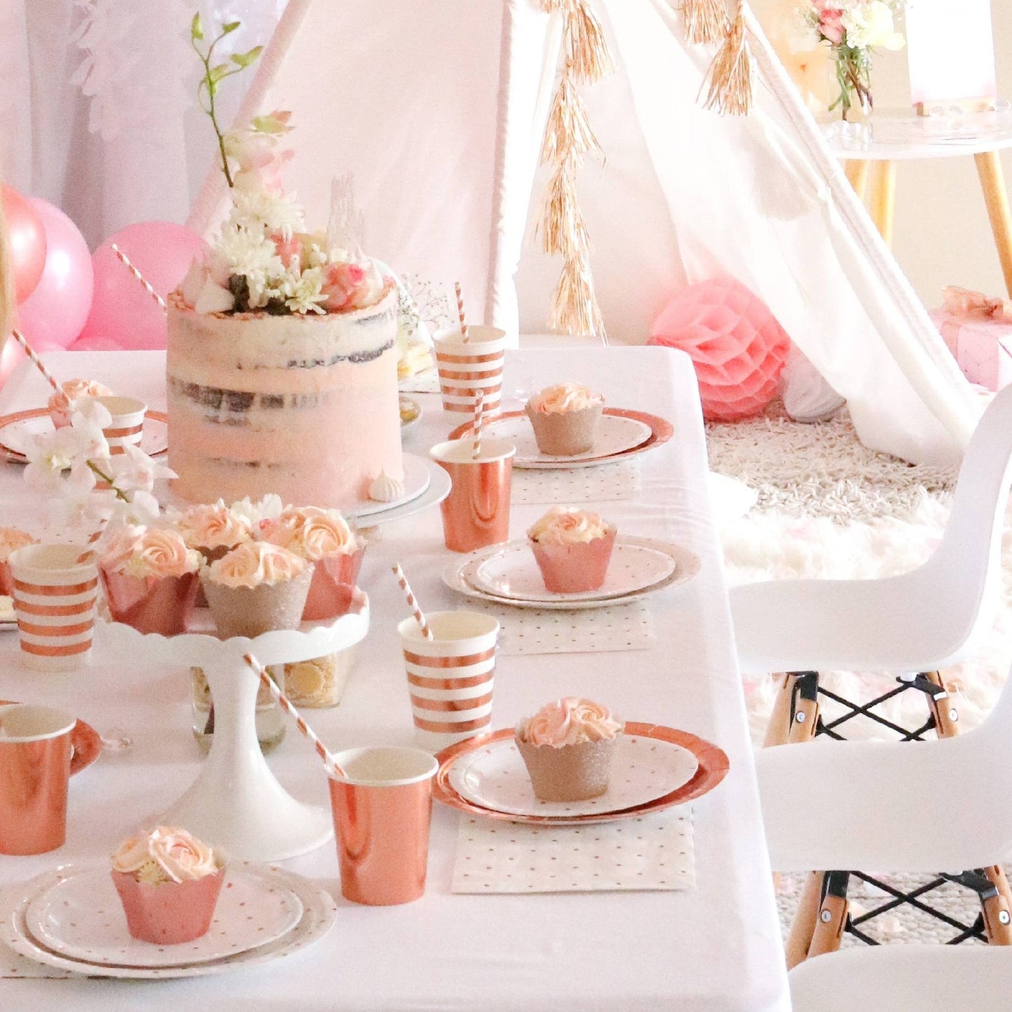 Rose Gold Mirror Party Cupcake Wrapper