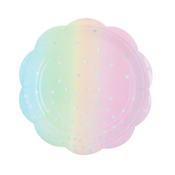 Pastel Rainbow Dessert Paper Party Plate