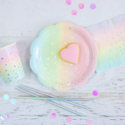 Pastel Rainbow Dessert Paper Party Plate